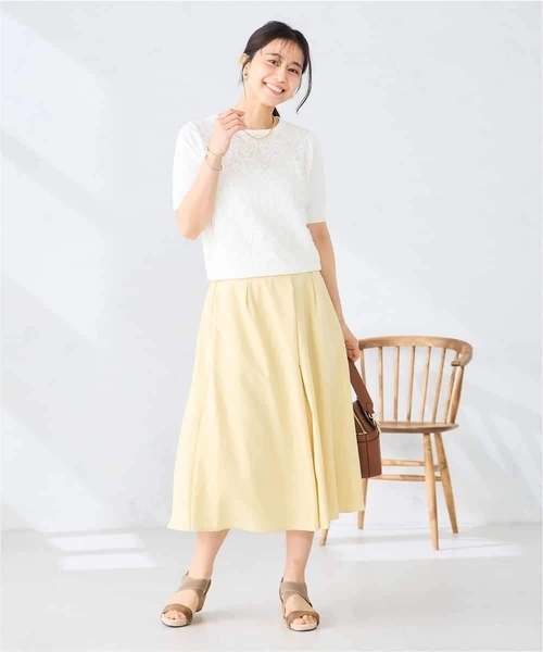 a.v.v（アーヴェヴェ）の「フロントレースサマーニット（ニット/セーター・レディース・ネイビー/アイボリー・40/38）」の12枚目の写真