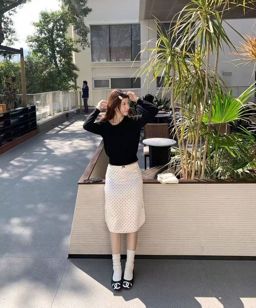 AsheKsha(アシクシャ)の「ミディアム~ロング丈スカート(スカート・レディース・ホワイト・M)」の6枚目の写真