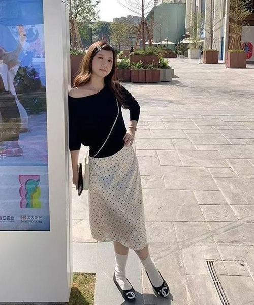 AsheKsha(アシクシャ)の「ミディアム~ロング丈スカート(スカート・レディース・ホワイト・M)」の7枚目の写真
