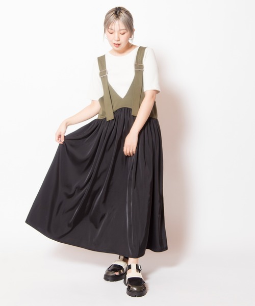 OSMOSIS(オズモーシス)の「ギャザーサロペットワンピース(ワンピース・レディース・カーキ/ブラック/グレー・ONE SIZE)」の18枚目の写真