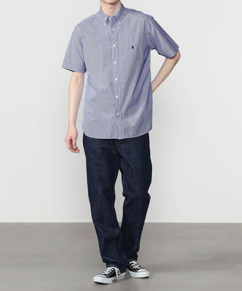 GYMPHLEX(ジムフレックス)の「Gymphlex | コットンブロード ボタンダウン半袖シャツ MEN(シャツ/ブラウス・メンズ・ブルー系その他・L/M/XL)」の2枚目の写真