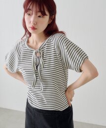 Kastane | ボウタイボーダーtee(Tシャツ/カットソー)
