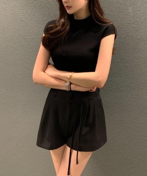 FAVORITO(ファヴォリート)の「シングルブレストトップスショートパンツセットアップ(セットアップ・レディース・モカ/ブラック・F)」の12枚目の写真