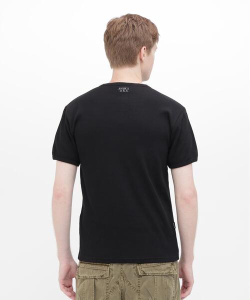 AVIREX(アヴィレックス)の「《DAILY/デイリー》MINI WAFFLE HENLEY NECK T-SHIRT / デイリーウェア ミニワッフル ヘンリーネック半袖Tシャツ / AVIREX / アヴィレックス(Tシャツ/カットソー・メンズ・ホワイト/ブラック/グレー・X-LARGE/SMALL/MEDIUM/LARGE)」の8枚目の写真