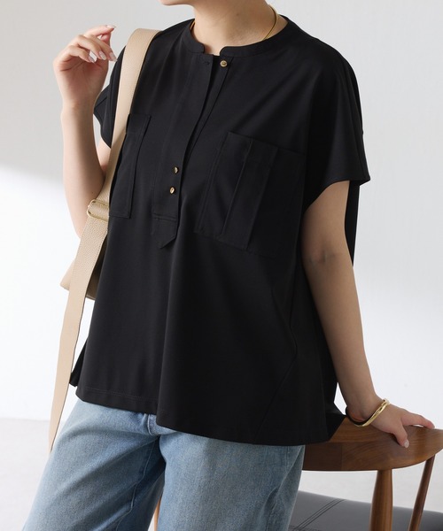 COLLAGE GALLARDAGALANTE(コラージュガリャルダガランテ)の「オフィスカジュアルに最適/キレイ目するTシャツ/ポケットデザインカットソー(Tシャツ/カットソー・レディース・ブラウン/オフホワイト/ブラック・FREE)」の19枚目の写真