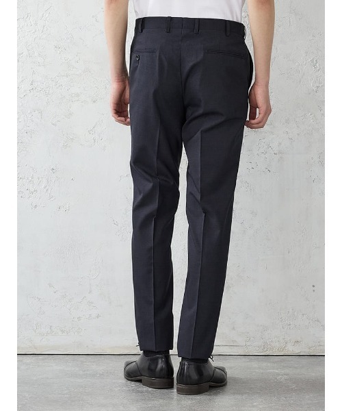 Perfect Suit FActory(パーフェクトスーツファクトリー)の「【膝あてメッシュ/高通気/清涼/ムレにくい】 「羽衣を纏う」ビズスラックス 千鳥柄 M.グレー/ネイビー(スラックス・メンズ・ネイビー/グレー・94/73/76/79/82/85/88/91)」の9枚目の写真