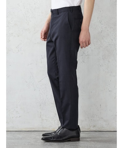 Perfect Suit FActory(パーフェクトスーツファクトリー)の「【膝あてメッシュ/高通気/清涼/ムレにくい】 「羽衣を纏う」ビズスラックス 千鳥柄 M.グレー/ネイビー(スラックス・メンズ・ネイビー/グレー・94/73/76/79/82/85/88/91)」の10枚目の写真