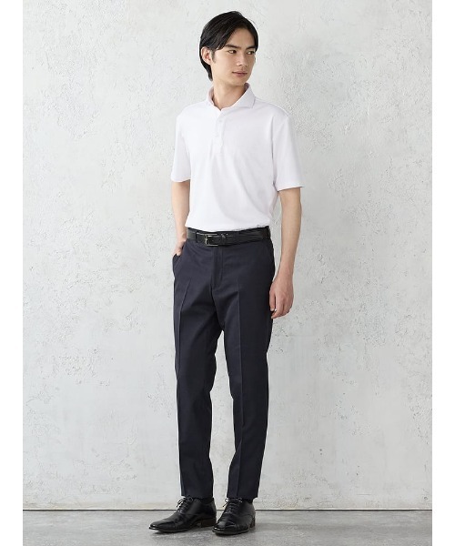 Perfect Suit FActory(パーフェクトスーツファクトリー)の「【膝あてメッシュ/高通気/清涼/ムレにくい】 「羽衣を纏う」ビズスラックス 千鳥柄 M.グレー/ネイビー(スラックス・メンズ・ネイビー/グレー・94/73/76/79/82/85/88/91)」の8枚目の写真