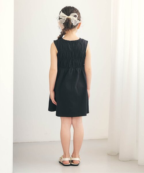 apres les cours（アプレレクール）の「【WEB限定】シャーリングリボンカットワンピース（ワンピース・キッズ・ブラック/レッド/ミント/パープル/ブルー・80/90/100/110/120/130/140）」の8枚目の写真