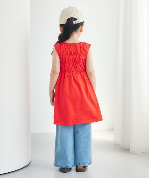 apres les cours（アプレレクール）の「【WEB限定】シャーリングリボンカットワンピース（ワンピース・キッズ・ブラック/レッド/ミント/パープル/ブルー・80/90/100/110/120/130/140）」の14枚目の写真