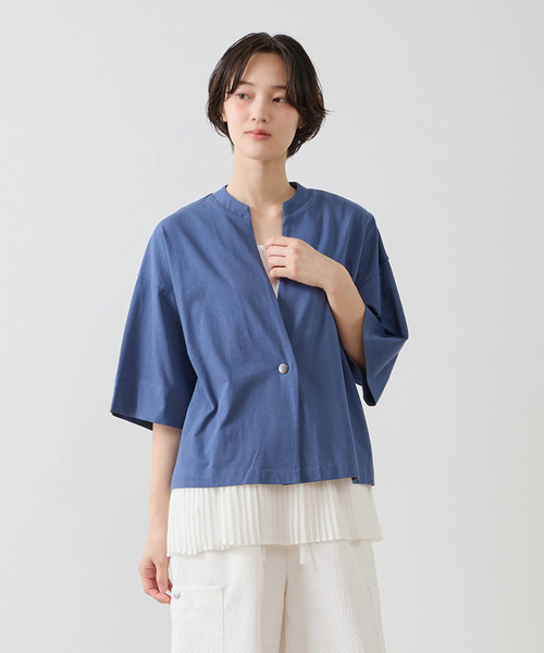 MELROSE claire(メルローズ クレール)の「【コットンカーディガン】(カーディガン/ボレロ・レディース・オフホワイト/ブルー/チャコールグレー・FREE)」の3枚目の写真