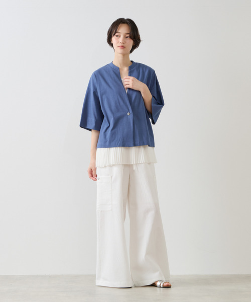 MELROSE claire(メルローズ クレール)の「【コットンカーディガン】(カーディガン/ボレロ・レディース・オフホワイト/ブルー/チャコールグレー・FREE)」の10枚目の写真