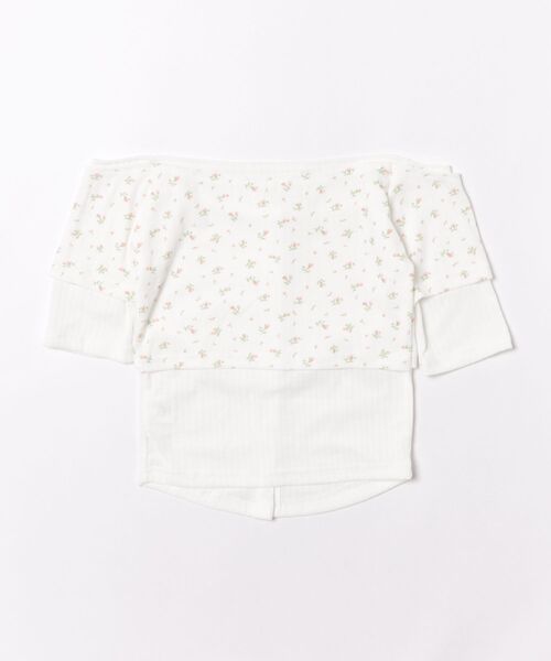 HALEY PESCA(ヘーリーペスカ)の「HALEY PESCA/パッチワーク 花柄オフショルダーTシャツ(Tシャツ/カットソー・レディース・ホワイト・LARGE/SMALL/MEDIUM)」の4枚目の写真
