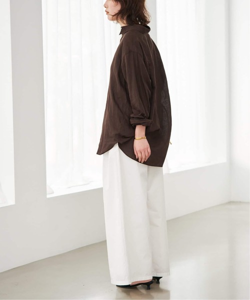 SLOBE IENA(スローブイエナ)の「《追加2》リネンコットンレギュラーシャツ(シャツ/ブラウス・レディース・ダークパープル/カーキ/イエロー/ブラウン/ホワイト系その他・FREE)」の17枚目の写真
