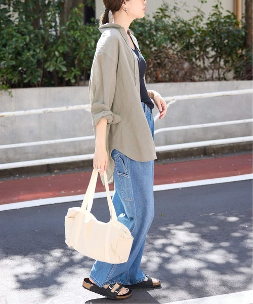 SLOBE IENA(スローブイエナ)の「《追加2》リネンコットンレギュラーシャツ(シャツ/ブラウス・レディース・ダークパープル/カーキ/イエロー/ブラウン/ホワイト系その他・FREE)」の6枚目の写真