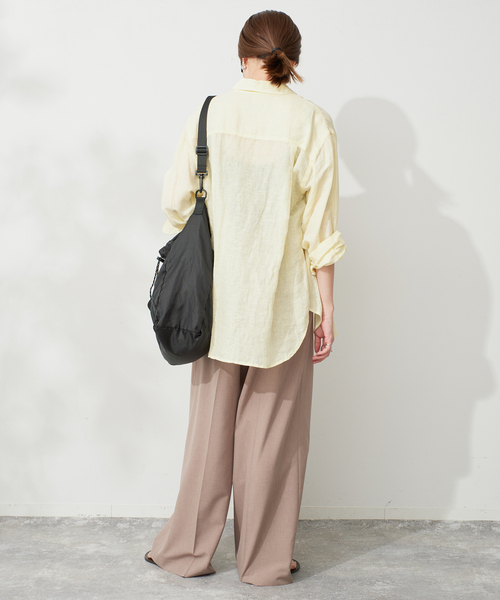 SLOBE IENA(スローブイエナ)の「《追加2》リネンコットンレギュラーシャツ(シャツ/ブラウス・レディース・ダークパープル/カーキ/イエロー/ブラウン/ホワイト系その他・FREE)」の15枚目の写真