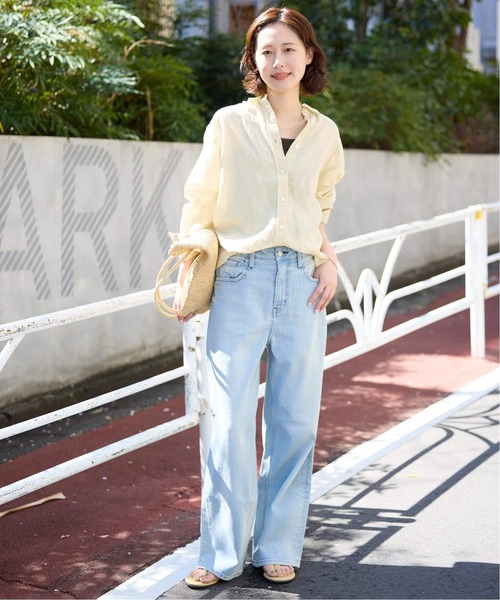 SLOBE IENA(スローブイエナ)の「《追加2》リネンコットンレギュラーシャツ(シャツ/ブラウス・レディース・ダークパープル/カーキ/イエロー/ブラウン/ホワイト系その他・FREE)」の17枚目の写真