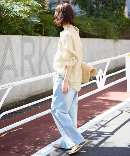 SLOBE IENA(スローブイエナ)の「《追加2》リネンコットンレギュラーシャツ(シャツ/ブラウス・レディース・ダークパープル/カーキ/イエロー/ブラウン/ホワイト系その他・FREE)」の18枚目の写真