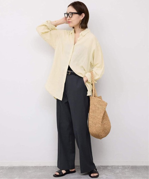SLOBE IENA(スローブイエナ)の「《追加2》リネンコットンレギュラーシャツ(シャツ/ブラウス・レディース・ダークパープル/カーキ/イエロー/ブラウン/ホワイト系その他・FREE)」の20枚目の写真