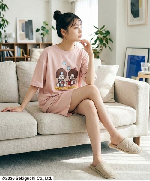 モンチッチ服 Sサイズ ジャージ上下セット セール】2026SS Monchhichi/モンチッチ イラストプリント 半袖Tシャツ