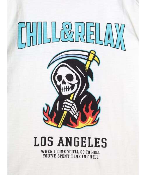 chillax(チラックス)の「【CHILLAX】スラブ天竺 マルチデザインプリント TEE(Tシャツ/カットソー・メンズ・ブラック/ブラック系2/ホワイト/ブラック系1/ホワイト系2/ホワイト系1・2/3)」の10枚目の写真
