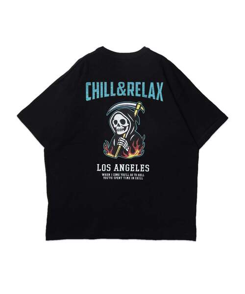 chillax(チラックス)の「【CHILLAX】スラブ天竺 マルチデザインプリント TEE(Tシャツ/カットソー・メンズ・ブラック/ブラック系2/ホワイト/ブラック系1/ホワイト系2/ホワイト系1・2/3)」の16枚目の写真