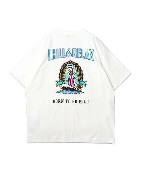 chillax(チラックス)の「【CHILLAX】スラブ天竺 マルチデザインプリント TEE(Tシャツ/カットソー・メンズ・ブラック/ブラック系2/ホワイト/ブラック系1/ホワイト系2/ホワイト系1・2/3)」の2枚目の写真