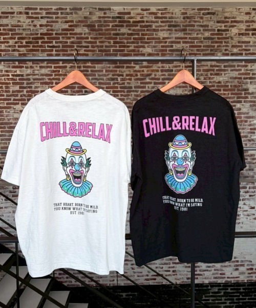 chillax(チラックス)の「【CHILLAX】スラブ天竺 マルチデザインプリント TEE(Tシャツ/カットソー・メンズ・ブラック/ブラック系2/ホワイト/ブラック系1/ホワイト系2/ホワイト系1・2/3)」の21枚目の写真