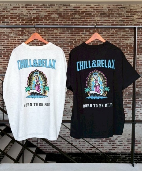 chillax(チラックス)の「【CHILLAX】スラブ天竺 マルチデザインプリント TEE(Tシャツ/カットソー・メンズ・ブラック/ブラック系2/ホワイト/ブラック系1/ホワイト系2/ホワイト系1・2/3)」の22枚目の写真