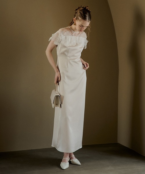 Fleur lace satin dress（ドレス）｜LE'RURE（リルアー）の