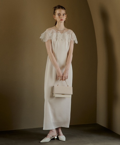 LE'RURE(リルアー)の「Fleur lace satin dress(ドレス・レディース・アイボリー/ブルーグレー/チャコール・MEDIUM/SMALL/TALL)」の22枚目の写真