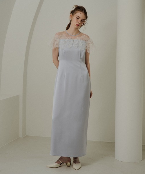 LE'RURE(リルアー)の「Fleur lace satin dress(ドレス・レディース・アイボリー/ブルーグレー/チャコール・MEDIUM/SMALL/TALL)」の10枚目の写真