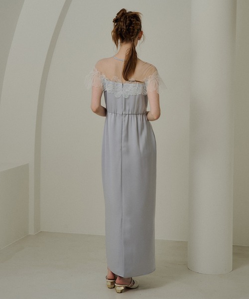 LE'RURE(リルアー)の「Fleur lace satin dress(ドレス・レディース・アイボリー/ブルーグレー/チャコール・MEDIUM/SMALL/TALL)」の11枚目の写真