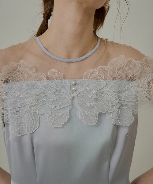 LE'RURE(リルアー)の「Fleur lace satin dress(ドレス・レディース・アイボリー/ブルーグレー/チャコール・MEDIUM/SMALL/TALL)」の12枚目の写真