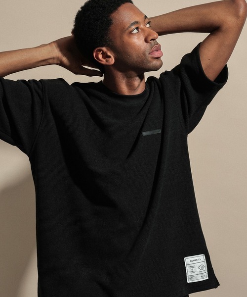 NUMERALS（ヌメラルズ）の「ワッフルクルーネックTシャツ WAFFLE CREWNECK T-SHIRT / NUMERALS（Tシャツ/カットソー・メンズ・カーキ/ホワイト/ブラック/ベージュ・LARGE/MEDIUM）」の21枚目の写真