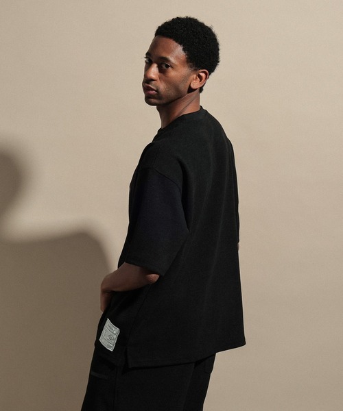 NUMERALS（ヌメラルズ）の「ワッフルクルーネックTシャツ WAFFLE CREWNECK T-SHIRT / NUMERALS（Tシャツ/カットソー・メンズ・カーキ/ホワイト/ブラック/ベージュ・LARGE/MEDIUM）」の22枚目の写真