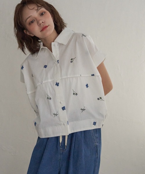 notch.(ノッチ)の「エンブロイダリーコクーンシャツ(シャツ/ブラウス・レディース・ホワイト/ブラック・M)」の16枚目の写真