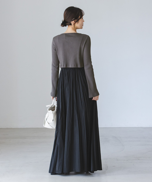 Noble（ノーブル）の「《アンサンブル対応》MAISON CORNICHON Short Cardigan Long sleeve（カーディガン/ボレロ・レディース・レッド/アイボリー/チャコールグレー・FREE）」の11枚目の写真