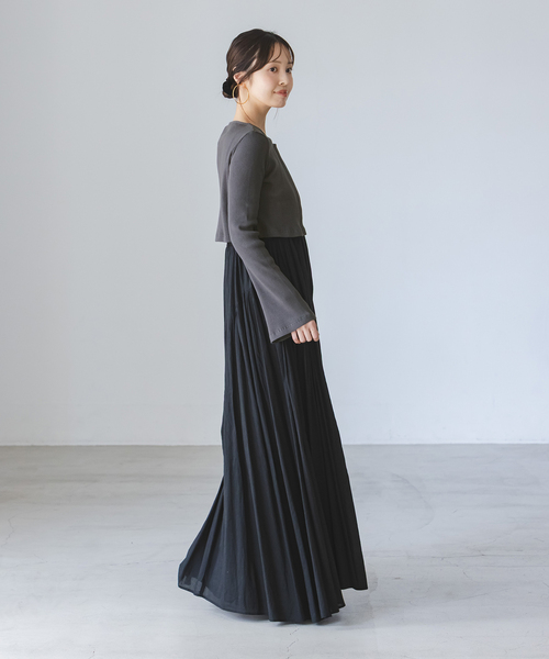 Noble（ノーブル）の「《アンサンブル対応》MAISON CORNICHON Short Cardigan Long sleeve（カーディガン/ボレロ・レディース・レッド/アイボリー/チャコールグレー・FREE）」の16枚目の写真