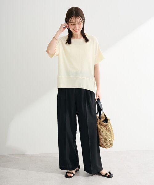 Green Parks(グリーンパークス)の「シアーリブ切替楊柳プルオーバー(Tシャツ/カットソー・レディース・チャコールグレー/オフホワイト/サックスブルー/ベージュ/ホワイト系その他2/グリーン系その他3/レッド・FREE)」の8枚目の写真