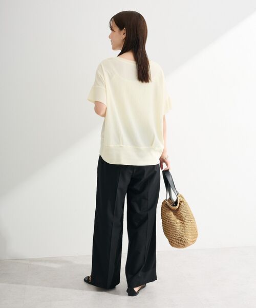 Green Parks(グリーンパークス)の「シアーリブ切替楊柳プルオーバー(Tシャツ/カットソー・レディース・チャコールグレー/オフホワイト/サックスブルー/ベージュ/ホワイト系その他2/グリーン系その他3/レッド・FREE)」の10枚目の写真