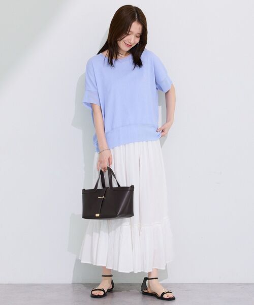 Green Parks(グリーンパークス)の「シアーリブ切替楊柳プルオーバー(Tシャツ/カットソー・レディース・チャコールグレー/オフホワイト/サックスブルー/ベージュ/ホワイト系その他2/グリーン系その他3/レッド・FREE)」の19枚目の写真