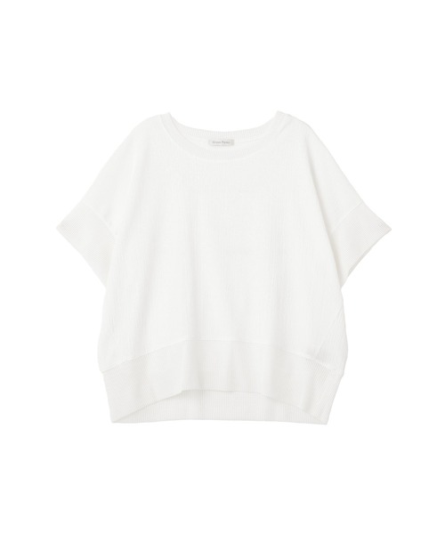 Green Parks(グリーンパークス)の「シアーリブ切替楊柳プルオーバー(Tシャツ/カットソー・レディース・チャコールグレー/オフホワイト/サックスブルー/ベージュ/ホワイト系その他2/グリーン系その他3/レッド・FREE)」の2枚目の写真