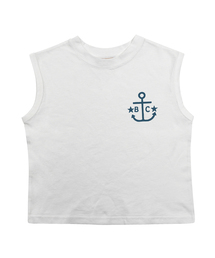 ビシーアンカー 袖なしTシャツ-ホワイト(Anchor Sleeveless T white)
