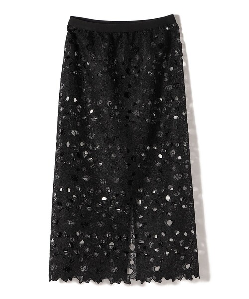Torrazzo Donna(トラッゾドンナ)の「TORAZZODONNA:〈手洗い可能〉カットワーク レース スカート(スカート・レディース・ブラック・ONE SIZE)」の10枚目の写真