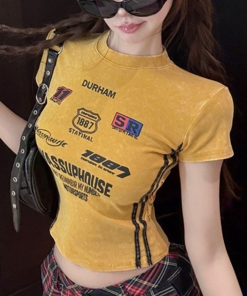 LETee(レティー)の「ロゴプリントTシャツ(Tシャツ/カットソー・レディース・ブルー/ブラック/イエロー・FREE)」の14枚目の写真