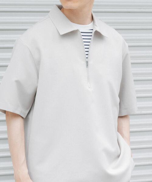 ITEMS URBANRESEARCH（アイテムズ アーバンリサーチ）の「冷感+速乾TRストレッチハーフZIP プルオーバー（シャツ/ブラウス・メンズ・チャコールグレー/ベージュ/ブルー/グリーン・LARGE/MEDIUM）」の2枚目の写真