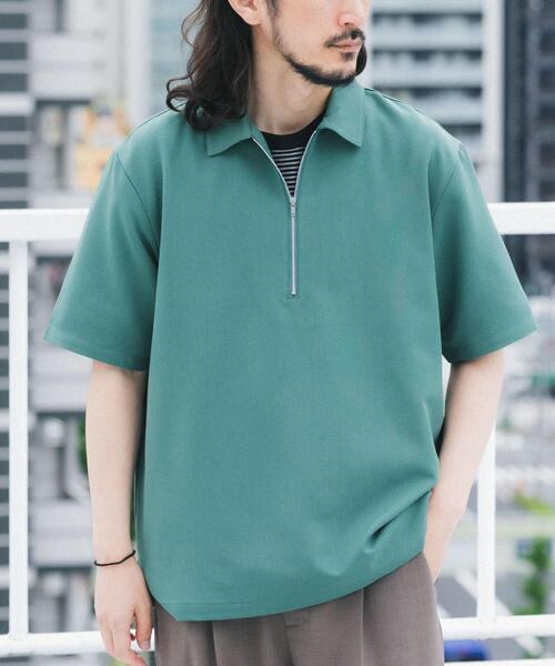 ITEMS URBANRESEARCH（アイテムズ アーバンリサーチ）の「冷感+速乾TRストレッチハーフZIP プルオーバー（シャツ/ブラウス・メンズ・チャコールグレー/ベージュ/ブルー/グリーン・LARGE/MEDIUM）」の3枚目の写真