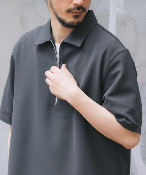 ITEMS URBANRESEARCH（アイテムズ アーバンリサーチ）の「冷感+速乾TRストレッチハーフZIP プルオーバー（シャツ/ブラウス・メンズ・チャコールグレー/ベージュ/ブルー/グリーン・LARGE/MEDIUM）」の21枚目の写真