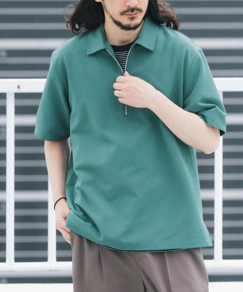 ITEMS URBANRESEARCH（アイテムズ アーバンリサーチ）の「冷感+速乾TRストレッチハーフZIP プルオーバー（シャツ/ブラウス・メンズ・チャコールグレー/ベージュ/ブルー/グリーン・LARGE/MEDIUM）」の5枚目の写真